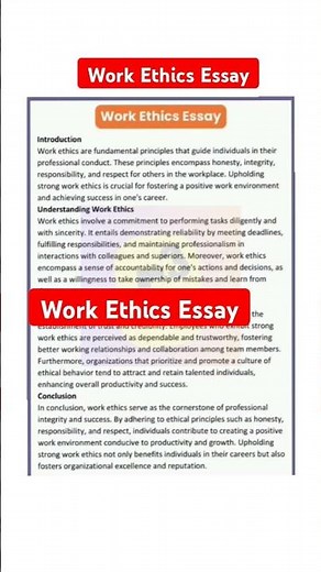 🔴Ethics Essay| Ethics| Business Ethics | Essay On Ethics | Work Ethic | Personal Ethics Work Ethic