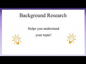 What is Background Research