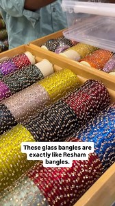 Watery, transparent and so beautiful, these glass bangles are exactly like Resham bangles which match with silk and banarasee sarees. These are watery and they look so beautiful and luxurious, you’ll love wearing them with every outfit be it traditional or ethnic. Comment “link” to get our website link and start shopping today for bangles, luxurious antique necklaces, vaddanam and so much more today For this festival season, shop for the most trending Indian jewellery from our brand Mahila Bangl