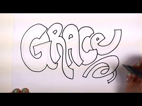 How to Draw Your Name Cool Letters - Grace in Graffiti Letters | MLT