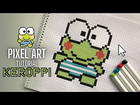 Keroppi Pixel Art Step-by-Step Tutorial! 🐸 | Cute Sanrio Drawing Guide ✨