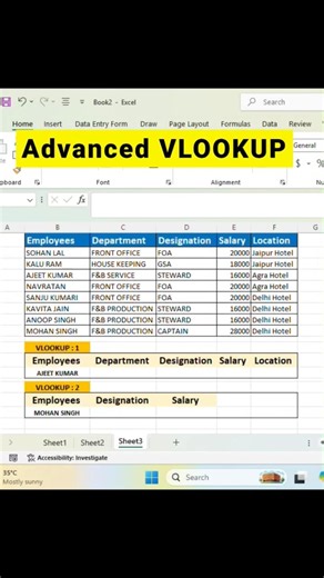 Advanced VLOOKUP in Excel That 99% of Users Don't Know! #excel #shorts #vlookup