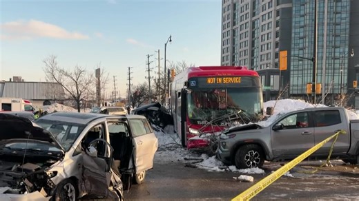 10 people hospitalized after collision involving transit bus in Brampton