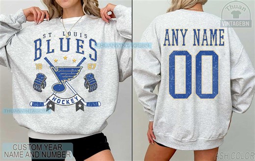 Customized St. Louis Blues Sweatshirt, St. Louis Blues Shirt, St. Louis Hockey Shirt, Custom Hockey Shirt, Hockey Christmas Gift - Etsy Canada