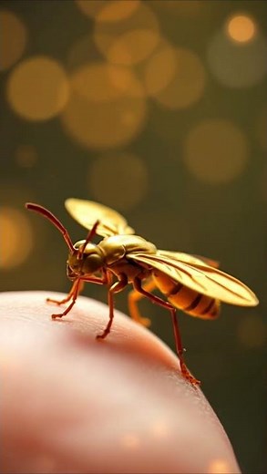 The Fire Beetle and Origami Wasp: A Tiny Friendship Begins ✨🐞 #aianimals #animation #TinyWorld