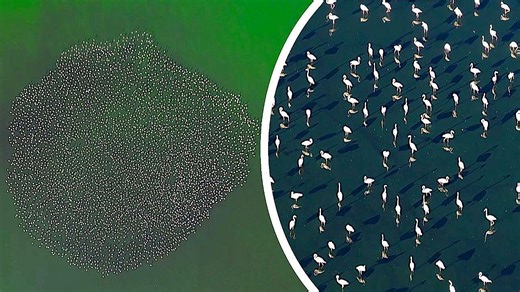Künstlicher See wird zur Heimat für Flamingos