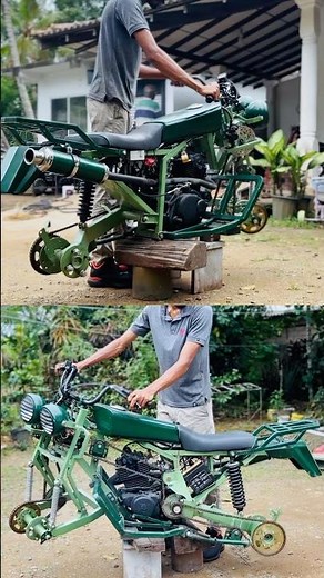 How Does This Homemade Two Wheel Drive Bike Drive Both Wheels ? 😱 #garagebuilt #diybike