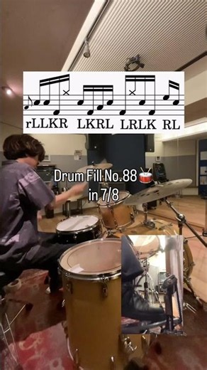 Drum Fill No.88🥁#7/8#drumfill#drumfills#ドラムフィル#fill#フィル#fillin#フィルイン#ドラムレッスン#drumlesson#drumlessons