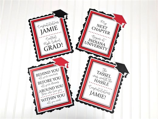 Graduation Party Signs, Custom Fun and Inspirational Sayings for your Celebration, Any School Colors!