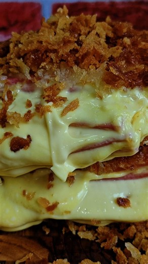 Crispy Layered Ham & Cheese Katsu 🧀🔥 #Shorts