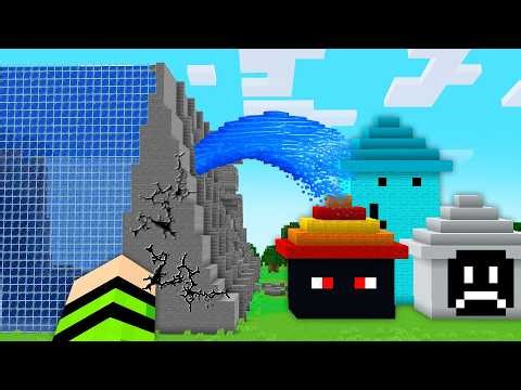 I DESTROYED MY FRIENDS' HOUSE WITH WATER IN MINECRAFT!!