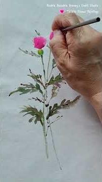 Fabric Art | Thistle Flower Painting | Okshin Gakshin Granny's Craft Studio