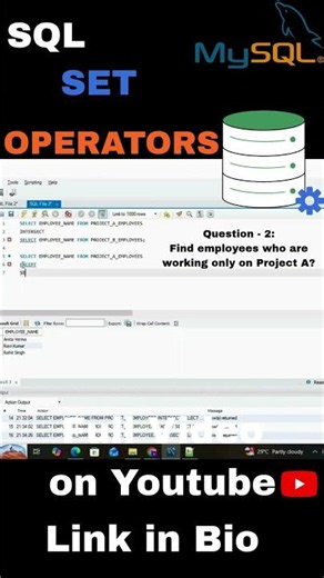 🔥 SQL Interview Question on SET OPERATORS