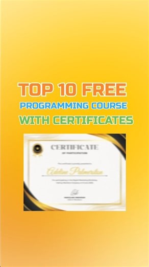 Top 10 Free Programming Course With CERTIFICATES #google #certificates #free #reel