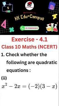 Exercise 4.1 Q - 1 (ii) | NCERT Class 10 Maths Solutions | Quadratic Equations Chapter - 4 NCERT