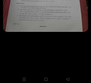 Question Threea) Use Picard's method to approximate the value... | Filo