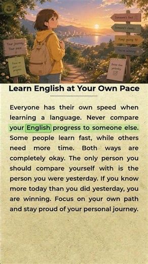 Learn English at Your Own Pace 🌱 | Stay Motivated Every Day #learnenglish #dailyenglish