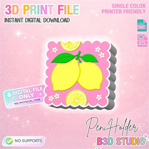 Lemons Pen Holder: 3D Print STL & 3MF File (digital Download) - Etsy
