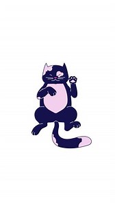 Napping cat lying on back 2D character vertical animation. Relaxed feline tummy. Cozy animal. Chill pet. Nap time. Sleeping kitty animated animal cartoon 4K isolated on white transparent