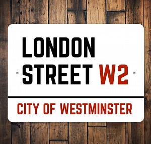 London Street Sign, Custom London Sign, UK Street Sign, United Kingdom Sign, Street Sign Decor, Custom Sign Decor, Custom Street Name Sign - Etsy