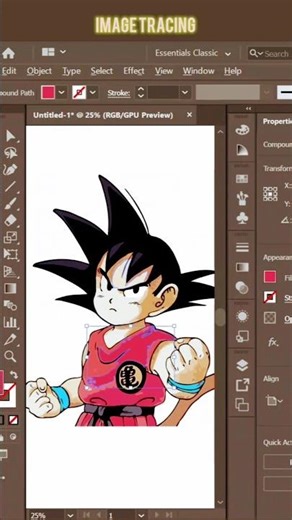 How to Vectorized Logo in illustrator | Image to vector | Short Video 2026 | Dragon Ball #newvideo