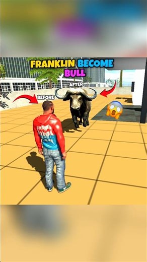 FRANKLIN BECOME BULL😱IN INDIAN BIKE 3D #shorts #indianbikedriving3d
