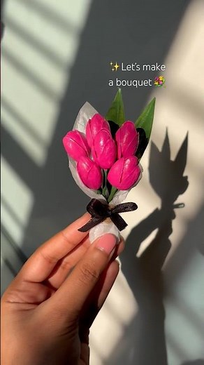 DIY pista shell tulips ✨best out of waste crafts✨Pista shell crafts #miniaturebouquet