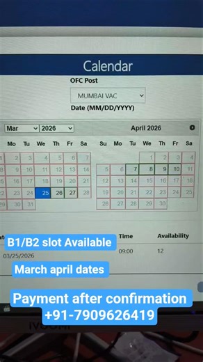 B1/B2 slots available #b1b2visa