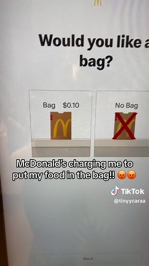Mcdonalds wtff! Lets be fr. Ofc i need a bag #mcdonalds | mcdonalds charging for bags
