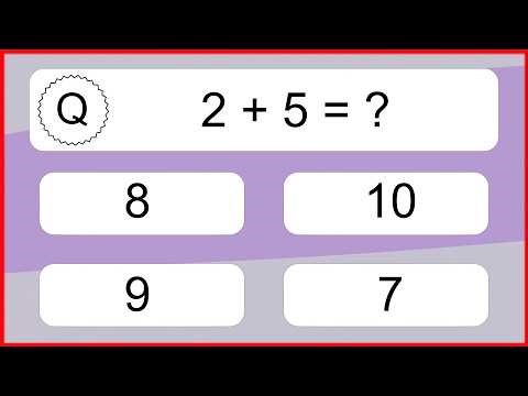 20 Addition Quiz Exercises for Kids