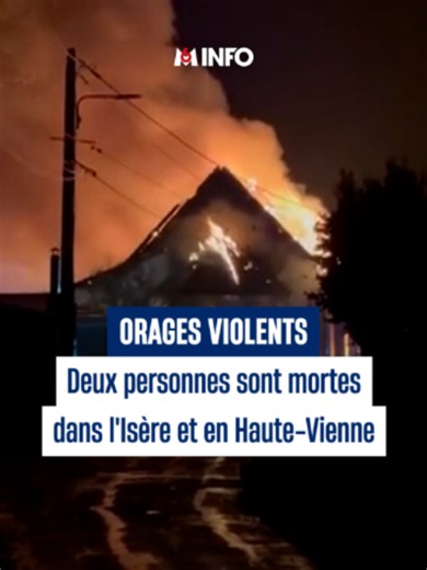 Un homme est mort dans l'incendie d'une ancienne chapelle frappée par la foudre à Dolomieu, dans l'Isère. Les violents orages ont fait également une victime en Haute-Vienne où une femme a été tuée par une chute d'arbre. #sinformersurtiktok #orages #foudre
