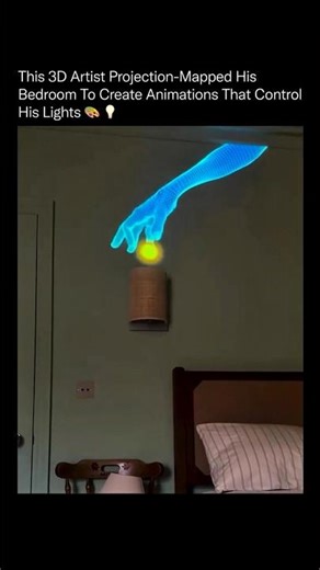 This 3D Artist Projection-Mapped His Bedroom To Create Animations That Control His Lights