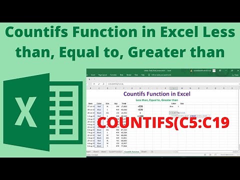 Countifs Function in Excel Less than, Equal to, Greater than