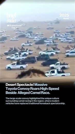 Massive Toyota Convoy Seen Accompanying Camel Race in Egypt.