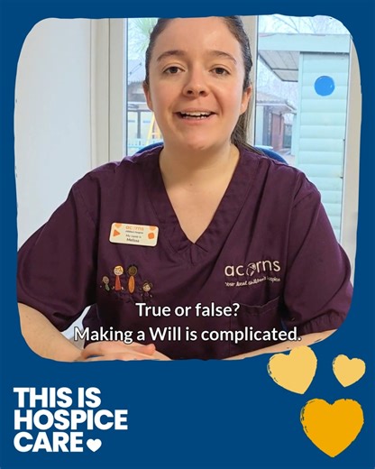 Writing a Will? It’s easier than you might think. Professional Will writers can guide you every step of the way, and with Acorns you can even write your Will for FREE. Create your free Will here: https://bit.ly/4aKyboD #ThisIsHospiceCare | Acorns Children's Hospice