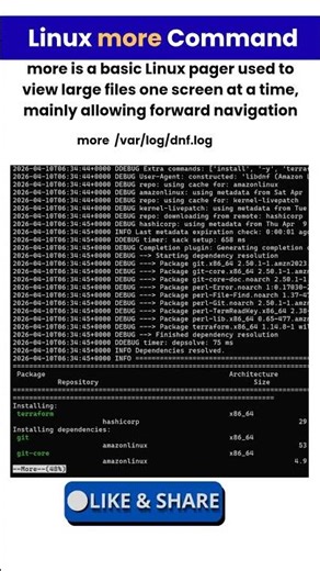 How to use MORE commands in Linux! #linux #shorts