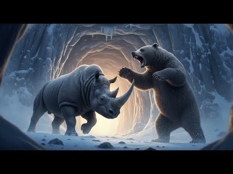 Epic Ice Age Clash Woolly Rhino vs Cave Bear for Winter Survival