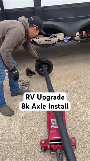 Upgrading axles on toyhauler RV - TrailerPartsUnlimited.com . #toyhauler #trailerpartsunlimited #trailerrepair #rvupgrade