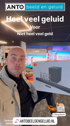 Anto beeld en geluid on Instagram: "In Bergambacht zetten we het volume gewoon wat hoger 🔊 En precies daarom staat ’ie hier: de JBL Soundbar Bar 2.1 MK2 💥 👉 belachelijk veel geluid 👉 zonder belachelijke prijs Perfect voor films, series en “even testen hoe hard ’ie kan” 😄 Dikke bass, helder geluid en gewoon goed geregeld. 📍 NU uit voorraad in Bergambacht Bij Anto Beeld en Geluid Dé televisiewinkel van de Krimpenerwaard 🚗 Gratis parkeren naast de deur Kom luisteren in Bergambacht Of kijk op
