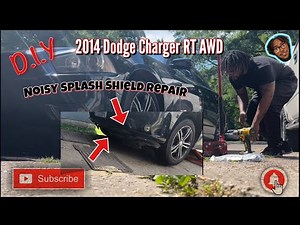 Cracked Splash Shield Easy Repair DIY This 2014 Dodge Charger RT AWD is Very Fast!!