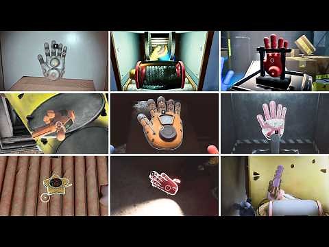 Poppy Playtime: Chapter 1,2,3,4,5-All 7 Color Hands(Their Vhs Tape & Grabpack Mechanics)