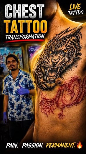 🐉 EPIC DRAGON TATTOO* 🔥 DRAGON COMING TO LIFE* 😱 INSANE CHEST DRAGON