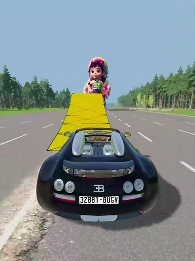 Title: Bugatti Crazy Speed & Epic Flip 🤯🔥 | Car Driving Gameplay