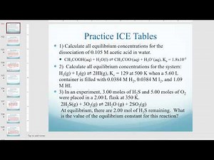 ICE tables practice problems