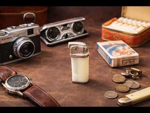 Vintage Soviet Gas Lighter 1970s USSR Retro Working Refillable Collectible