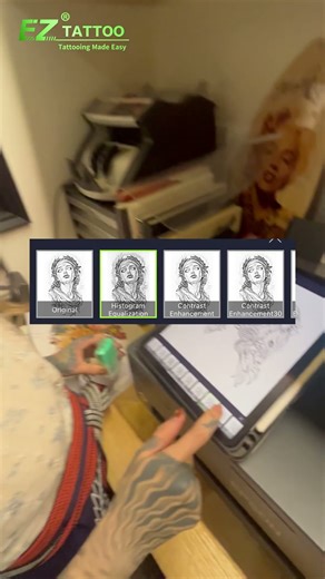 #EZWIRELESSSTENCILPRINTER EZ App filter function, creating clean, precise stencils #eztattoo