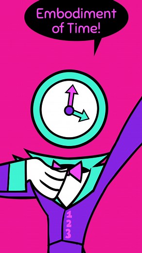 …I told you he was different 🕒👀 Meet Bezel! Embodiment of time and a huge pain in the butt. He’ll be making several appearances and tie into a storyline… He’s voiced (and was named) by the incredible @kellengoff