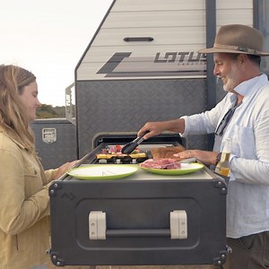 8.5K views · 74 reactions | Ambassador Sean Scott Photography putting the Dometic Slide Out Kitchen to good use down under. What’s your go-to camp meal? #OutdoorKitchen #MobileLivingMadeEasy | Dometic | Facebook