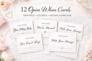 Open When Cards Printable | Love Notes, Editable | Labels| Canva Template (digital Download) - Etsy