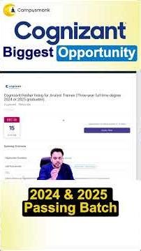 Finally! Biggest Cognizant Hiring | Analyst Trainee Role | Any Graduate Can Apply
